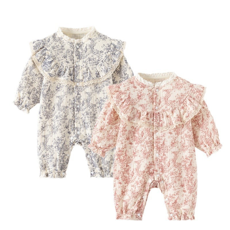 Vintage Blossom Ruffle Romper