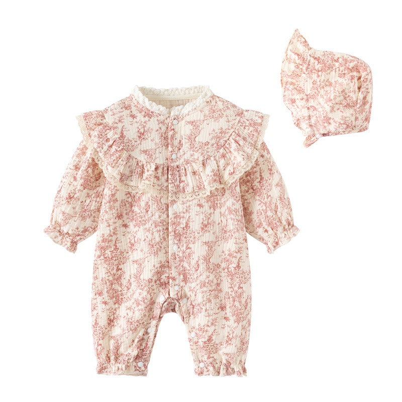 Vintage Blossom Ruffle Romper