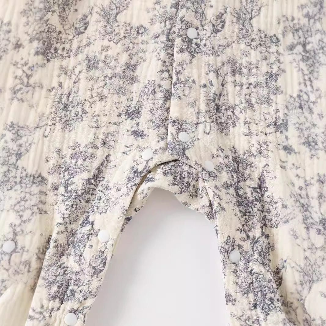 Vintage Blossom Ruffle Romper