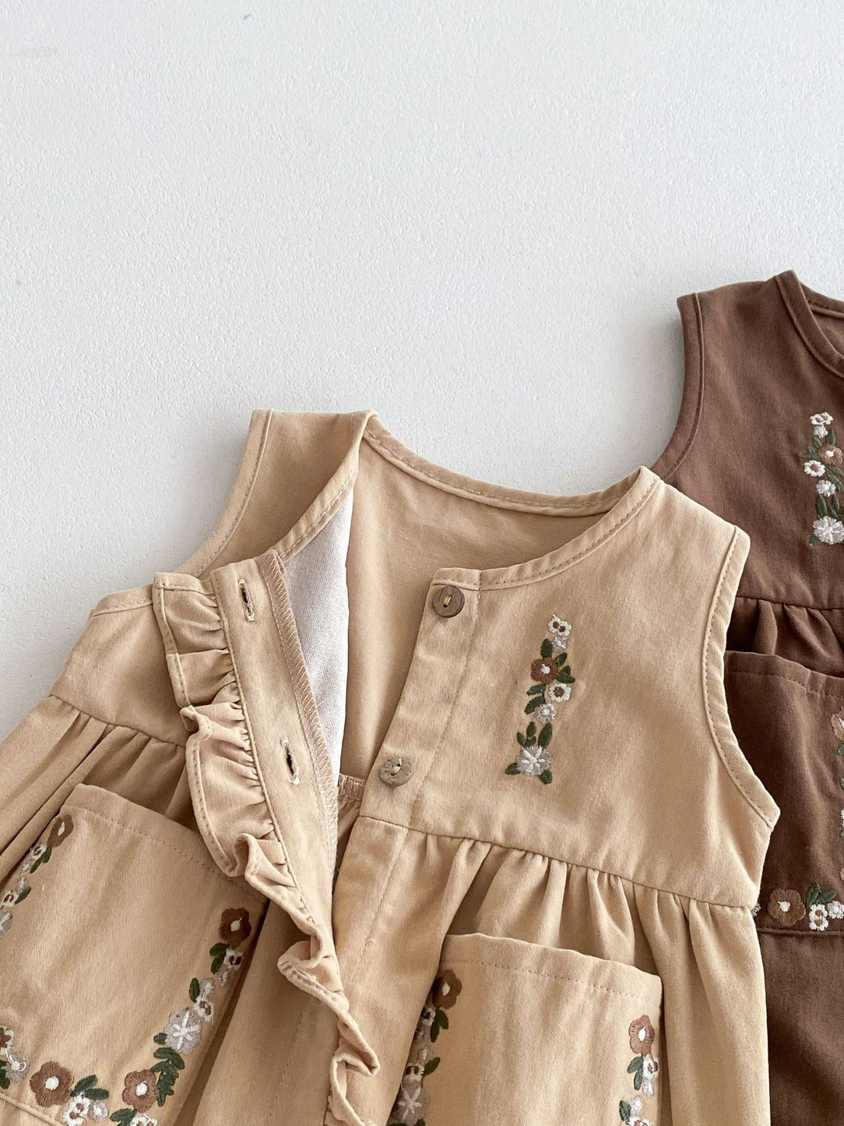 Daisy Charm Embroidered Dungarees