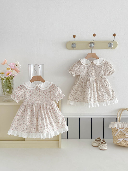 Floral Vintage Sibling Matching Dresses
