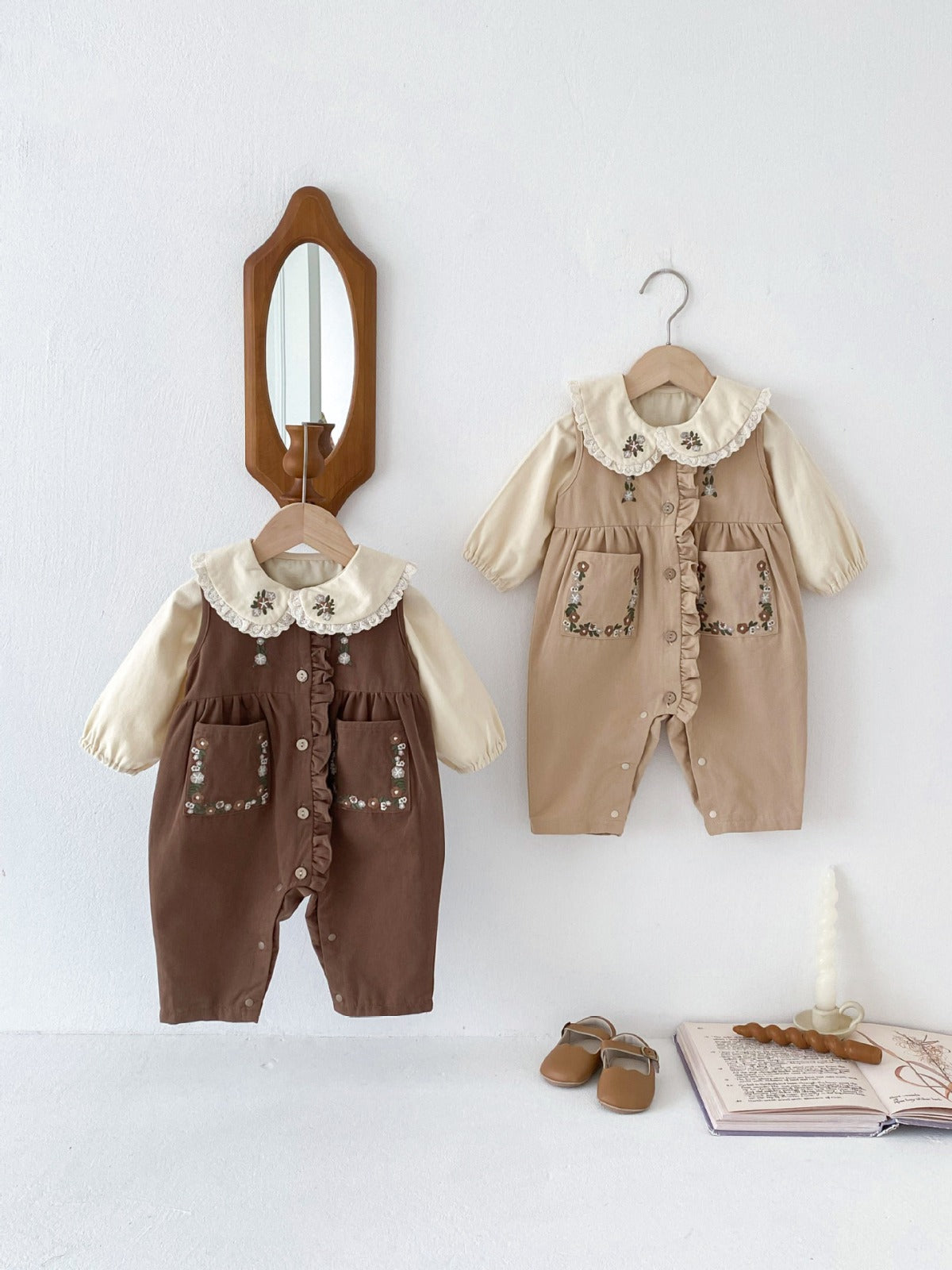 Daisy Charm Embroidered Dungarees