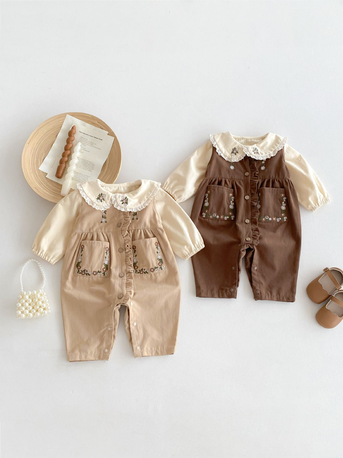 Daisy Charm Embroidered Dungarees